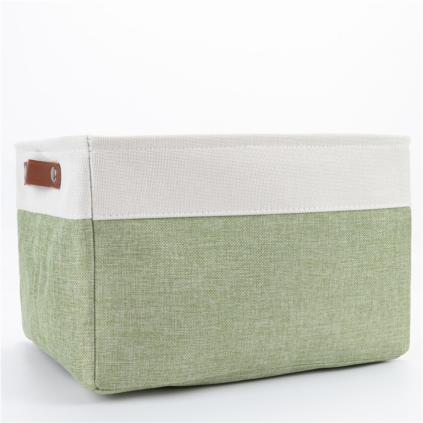 Grote Stof Opslag Mand Speelgoed Dozen Decoratieve Manden Met Lederen Handvat Inklapbare Manden Voor Organizing Opslag Mand: 1