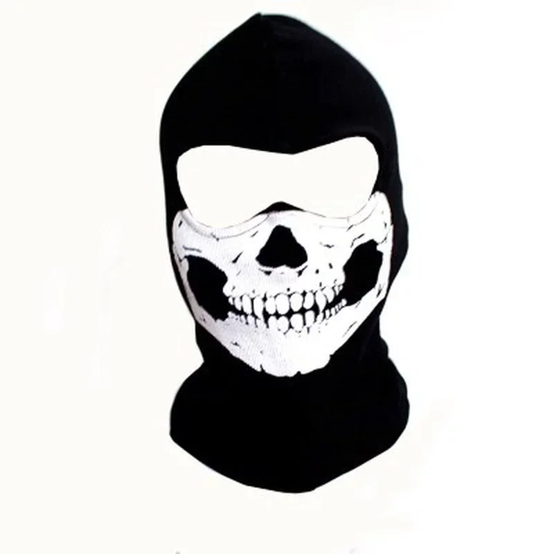Schwarze Maske Sturmhaube Mützen Hüte Männer Geisterschädel Vollgesicht warm Maske Kapuze Mütze Gorros hombre Casquette Sturmhaube
