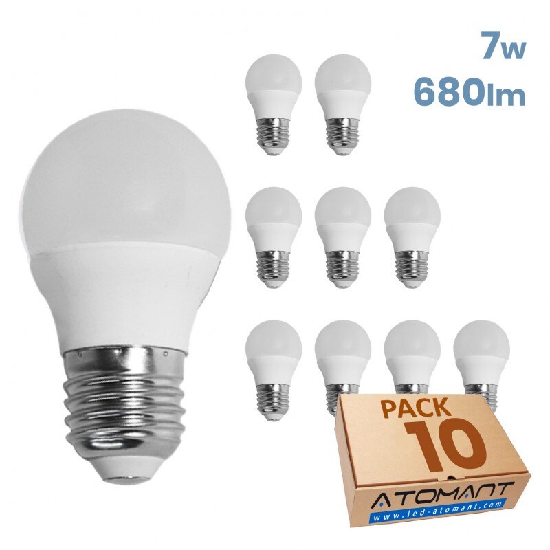 LED ATOMANT® G45 E27 7W 650LM Bombilla LED a++ iluminación luces decoración hogar salón dormitorio taller almacén