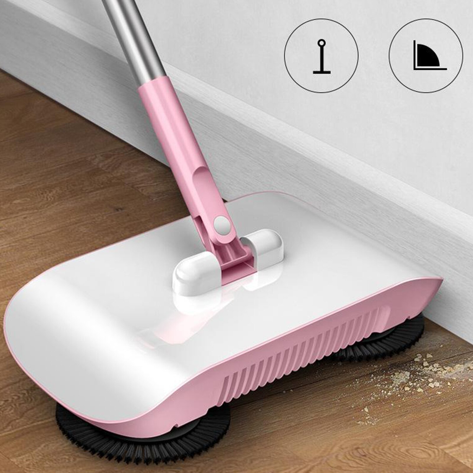 3 in 1 Hand Push Power 360 ​​° Rotate Vacuum Cleaner Sweeper Broom Handheld Floor Brush Cleaner