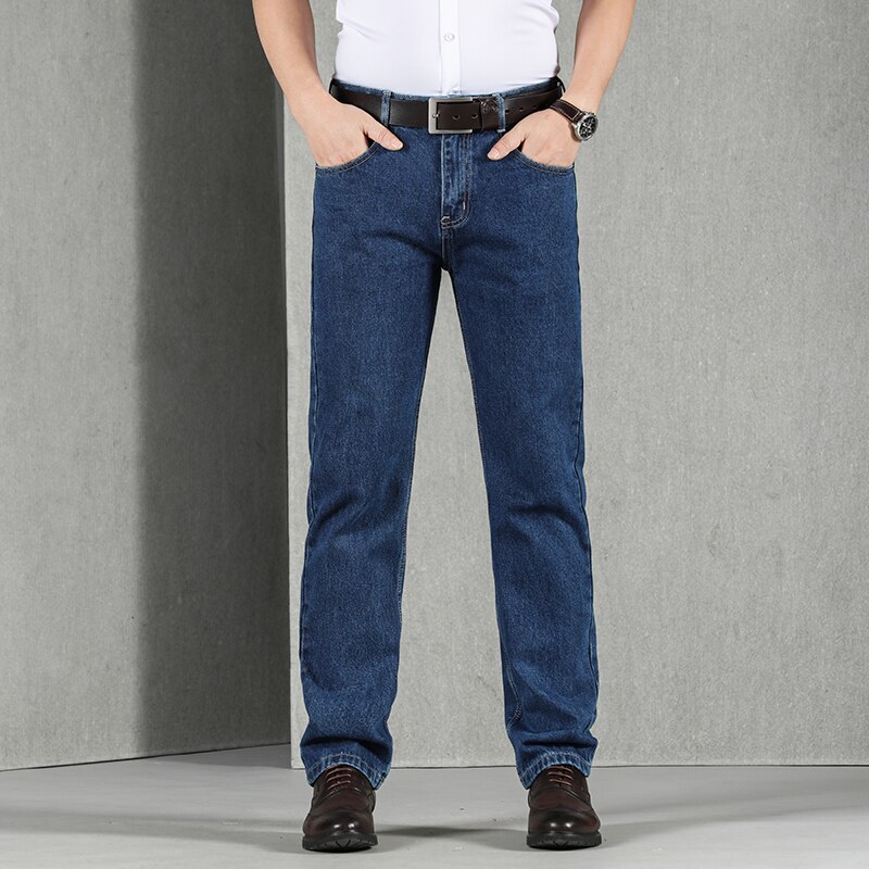 Autumn Winter Business Jeans Men Classic 100% Cott... – Grandado