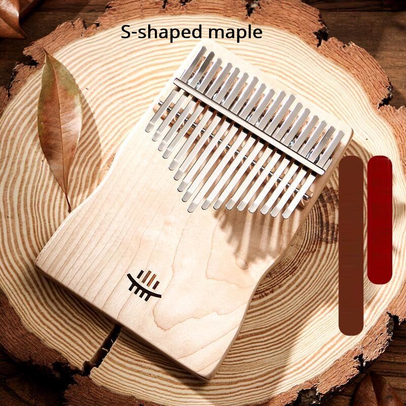 B Plate High-end Thumb Piano Kalimba Beginner 17-tone Keyboard Piano Plate Kalimba Portable Musical Instrument: S-shaped maple