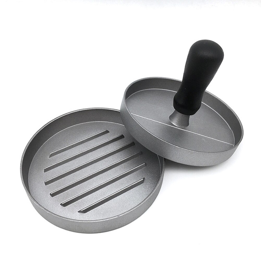 Meijuner Round Shape Hamburger Press Aluminum Alloy 11 cm Hamburger Meat Beef Grill Burger Press Patty Maker Mold: Default Title