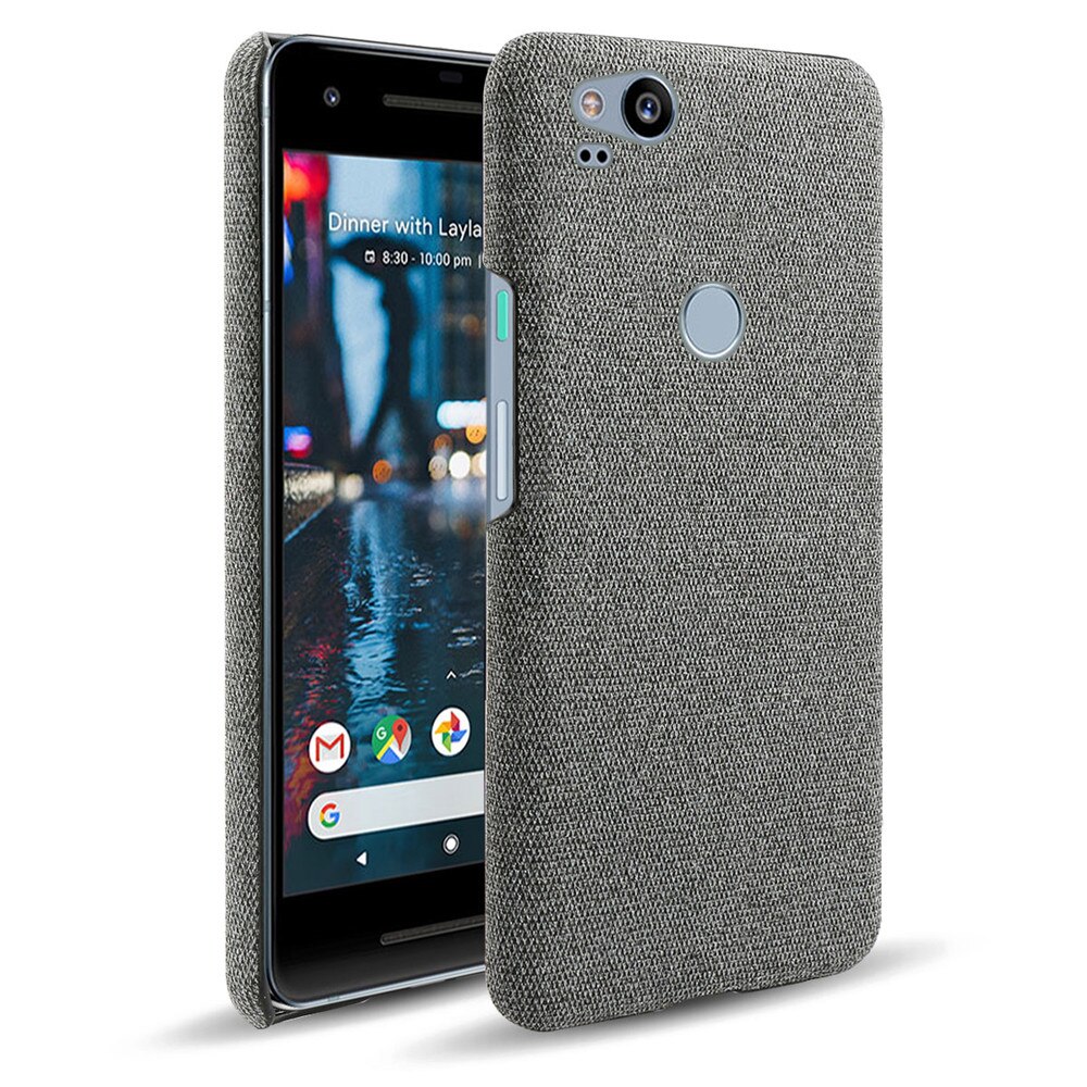 Capa de tecido para google pixel 2, capa slim retrô, capa rígida de telefone para google pixel 2 pixel2 5.0 &quot;, coque funda capa: for Google Pixel 2XL / Dark Gray