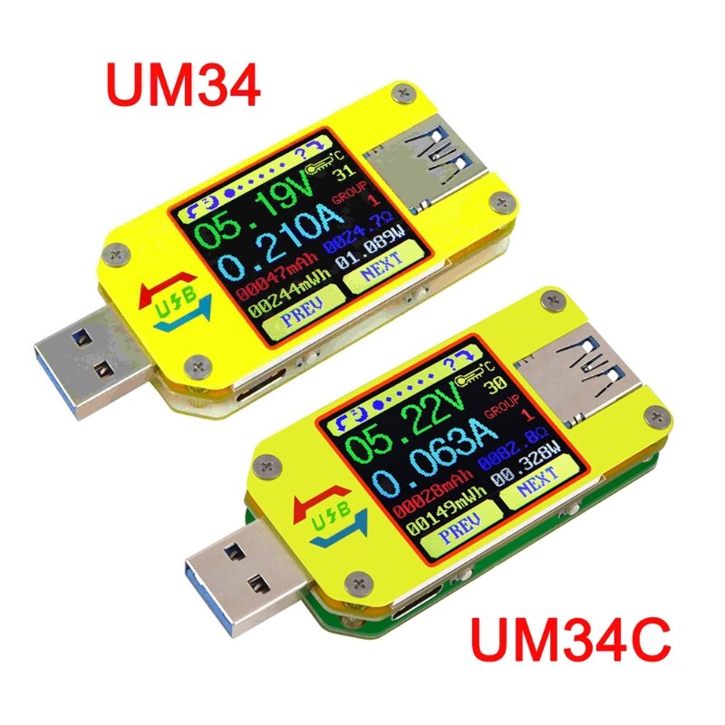 Um34 um34c til app usb 3.0 type-c test voltmeter amperemeter batteriladning mål  e7ca