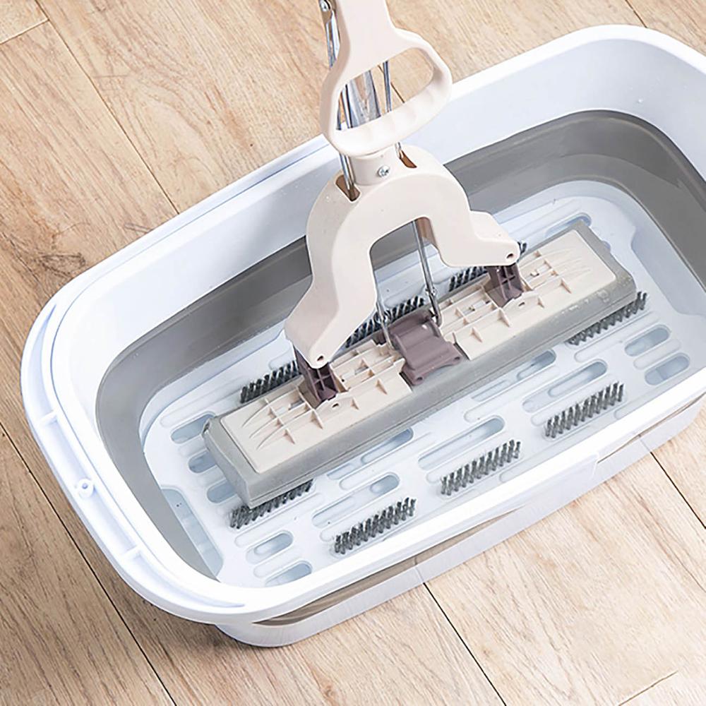 Grand seau de stockage d'eau en plastique pliable, rectangulaire et Portable, serpillière de sol pliable, pour le nettoyage, la pêche et la voiture