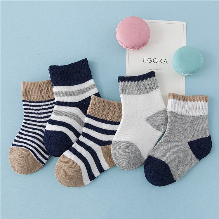5 paires de chaussettes bébé printemps et automne chaussettes en coton modèles d'explosion dans le tube hommes et femmes chaussettes coréennes mignonnes enfants chaussettes: W016zangqingse / 7-10 years old