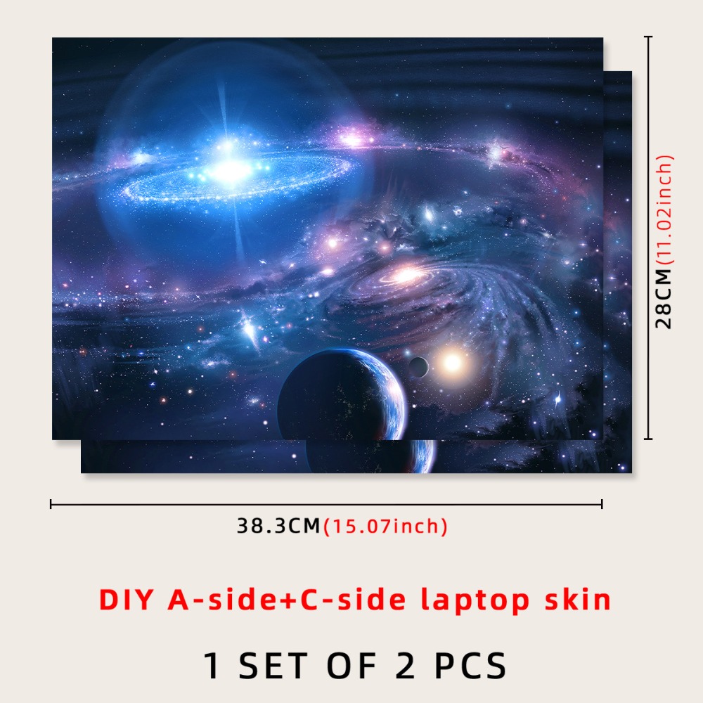 Naklejki DIY na laptopa 15 cali, wodoodporne nakładki na notebooka, strona A+C, skórka na Macbook / HP / Dell / Lenovo / Acer: Black