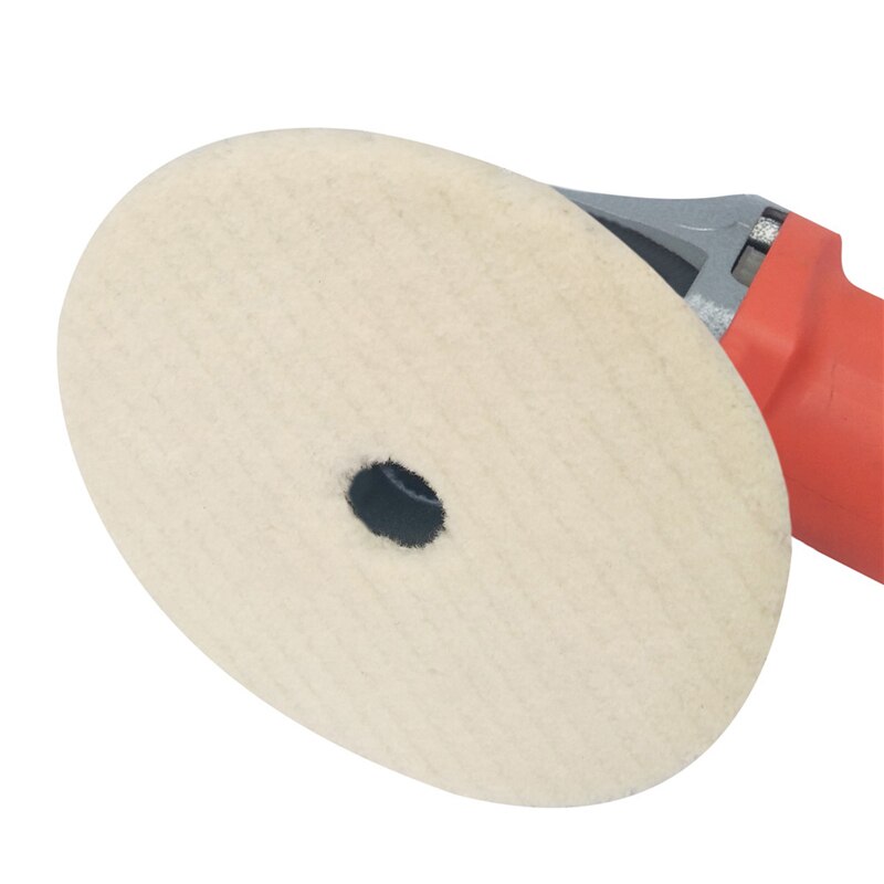 4 de Lana Tampones Para Pulir Cera autoadhesiva Pulido Placa Redonda de Lana Disco de Pulido Rueda de pulido Pad Pulidores de automoción-estilo