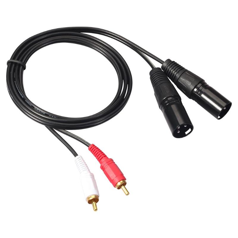 1.5M 2 Rca Male Naar Xlr Male Kabel 2 Xlr Naar 2 Rca Plug Hifi Stereo Audio Kabel