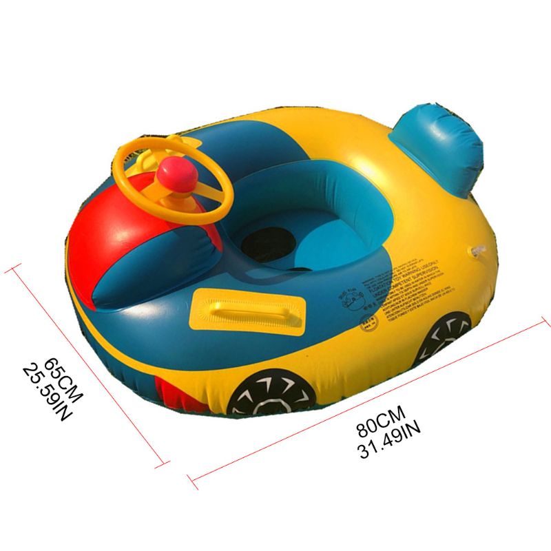 1 Pc Car Shaped Inflatable Pool Float Boat Pool Swimming Floats for Toddler Infant Boys Girls Durable PVC Beach Party Pool