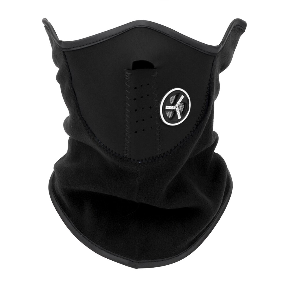 Leepee moottoripyörä puoli kasvonaamion kansi balaclava ulkourheilukaula suojaa lämpimää unisex -talven hiihtolumikaulahuivia: Musta