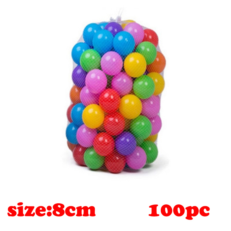 50/100Pc Bal Zachte Kleuren Plastic Oceaan Bal Eco-vriendelijke Baby Speelgoed Bal Kid Swim Pit Toy Baby Producten buiten Wave Oceaan Bal: 8cm 100pc