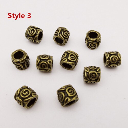 10pcs/pack different 4 styles metal viking hair braid dread beard dreadlock beads rings tube for Styling Accessories: 10pcs Style 3