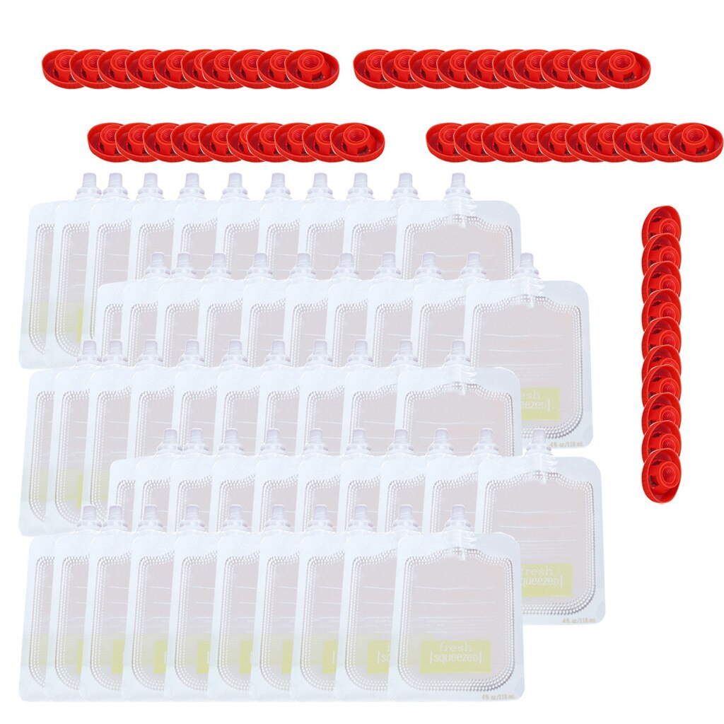 10/20/50pcs Reusable Baby Food Spout Pouch Container Baby Food Maker Fresh Fruit Distributor Infant Food Storage Squeeze #T1P: 50pcs 