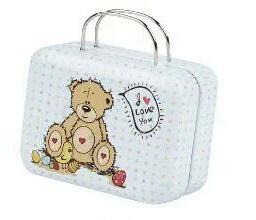 1Pc 7.5*5.5*3.5cm Europe Style Vintage Suitcase Shape Candy Storage Box Wedding Favor Tin Box Sundries Organizer Container