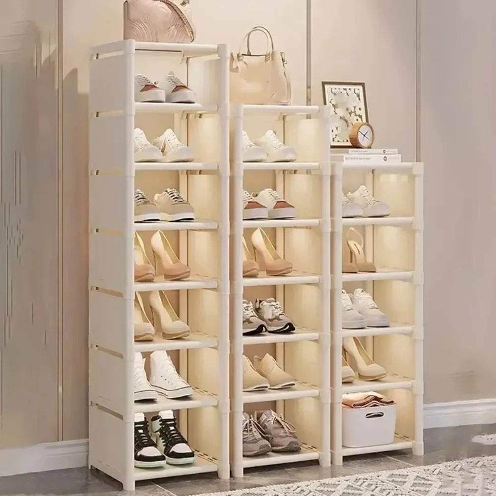 Entrance Shoe Rack Multiple Layers Stackable Footwear Organizer Rack Space Saving Wall Corner Shoe Cabinets Simple Shoes Shelf