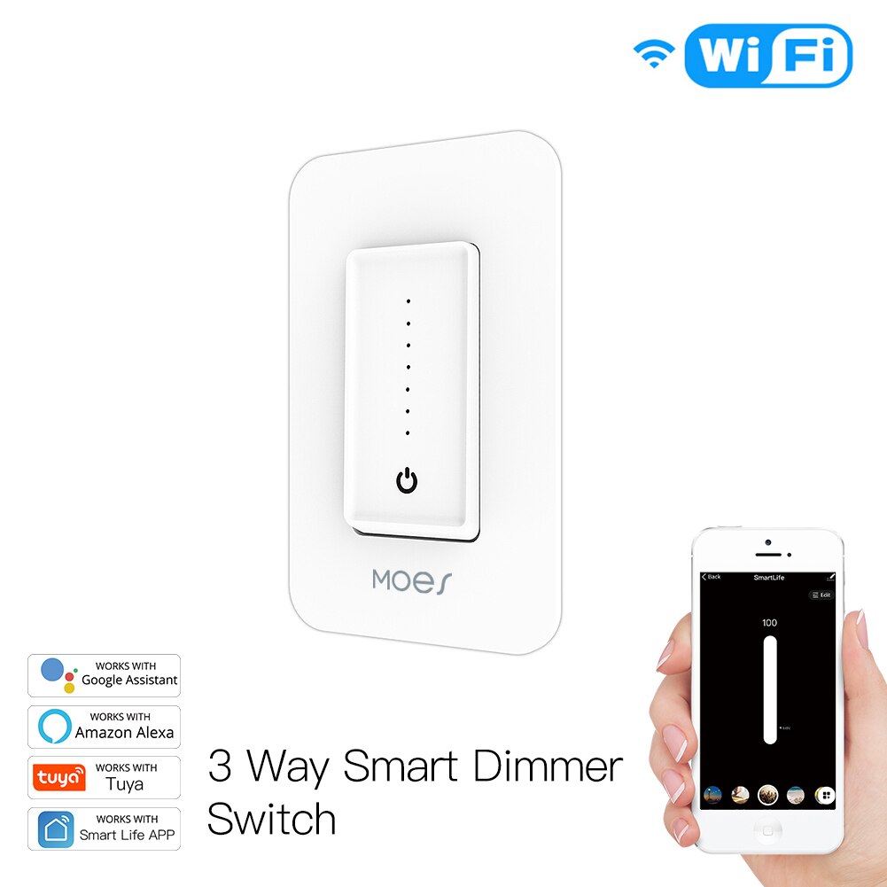 Tuya Wifi Smart Dimmer Light Switch Voice Control Met Alexa Google Thuis Slimme Leven App Controle Enkelpolige 3 Manier smart Home: 3 Way Dimmer Switch