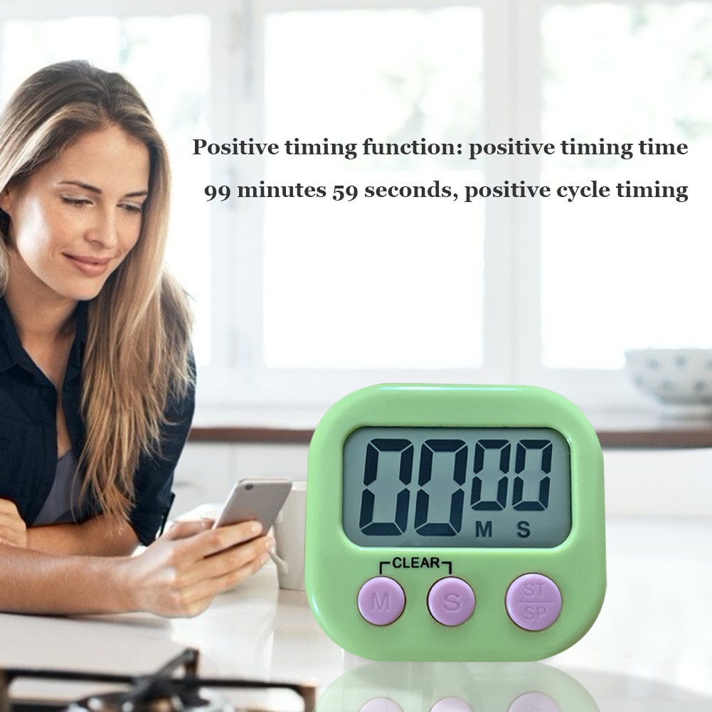 Elektronische Stopwatch Koken Screen Timer Lcd Digitale Display Magnetische Countdown Klok Met Stand Voor Keuken Accessoires