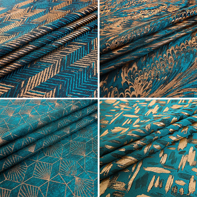 Jacquard Satin Fabric Gold Thread Sewing Material High-end Ladies Dress/Suit Fabric100*150cm