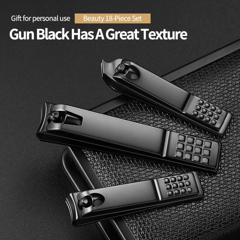 24Pcs Black And Red Nail Clippers Kit, Ultra Sharp Sturdy Fingernail Cutters, Nail Clippers Pedicure Care Tools