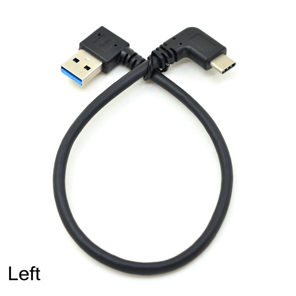 25CM Straight / Left / Right Angle USB 3.0 A male to USB 3.1 Type-C Elbow Data Sync & Charge Cable USB-C Converter Adapter 0.25m