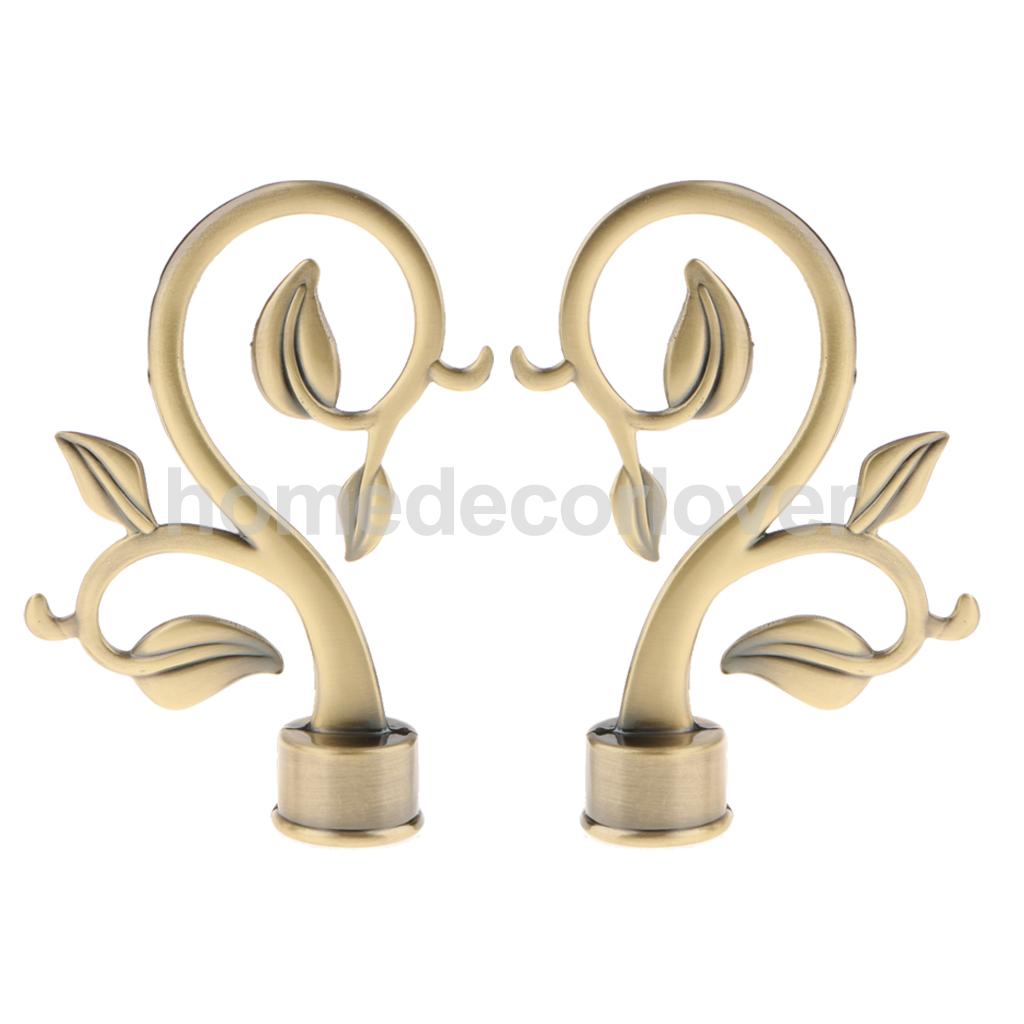 2Pcs Window Curtain Rod Drapery Pole Finals Decorative Heads Cap 28mm Inner Diameter