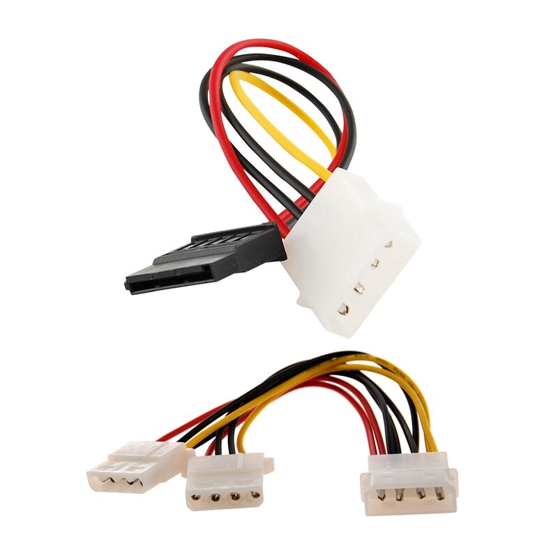 1Pcs Molex 4 Pin Voeding Y Splitter Kabel & 1Pcs Ide/Molex/IP4/4-Pin Naar Sata Power 15-Pin Connector Adapter Kabel