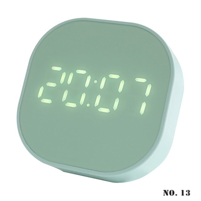 Digitale Wandklok Vierkante Mini Wekker Lichtgevende Led Multifunctionele Digitale Klok Home Nachtlampje Voor Slaapkamer Decoratie