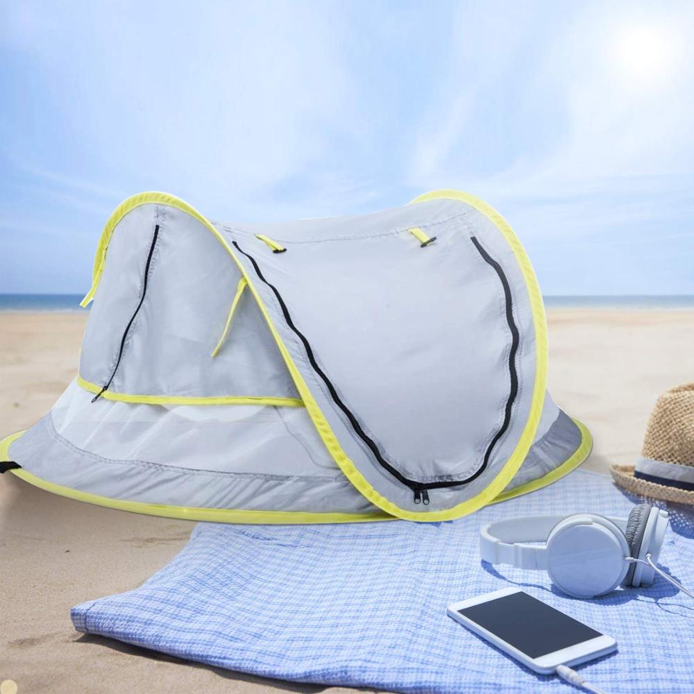 Tenda da spiaggia per bambini tesa cappello di protezione solare tenda da viaggio per bambini portatile tende da sole per neonati Pop Up pieghevole letto per esterni paralume per bambini