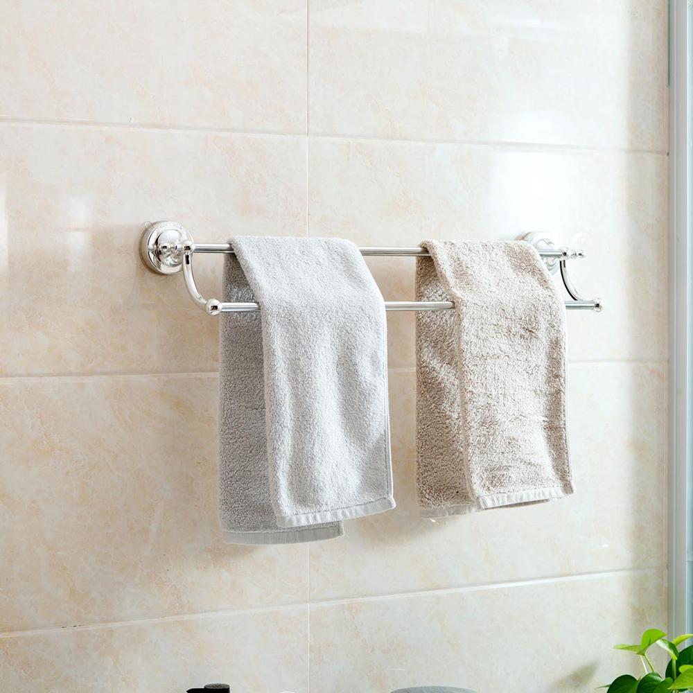 Metalen Puch Gratis Handdoekhouders Badkamer Badhanddoek Houder Wc Naadloze Zuignap Rack Dubbele Handdoekhouder