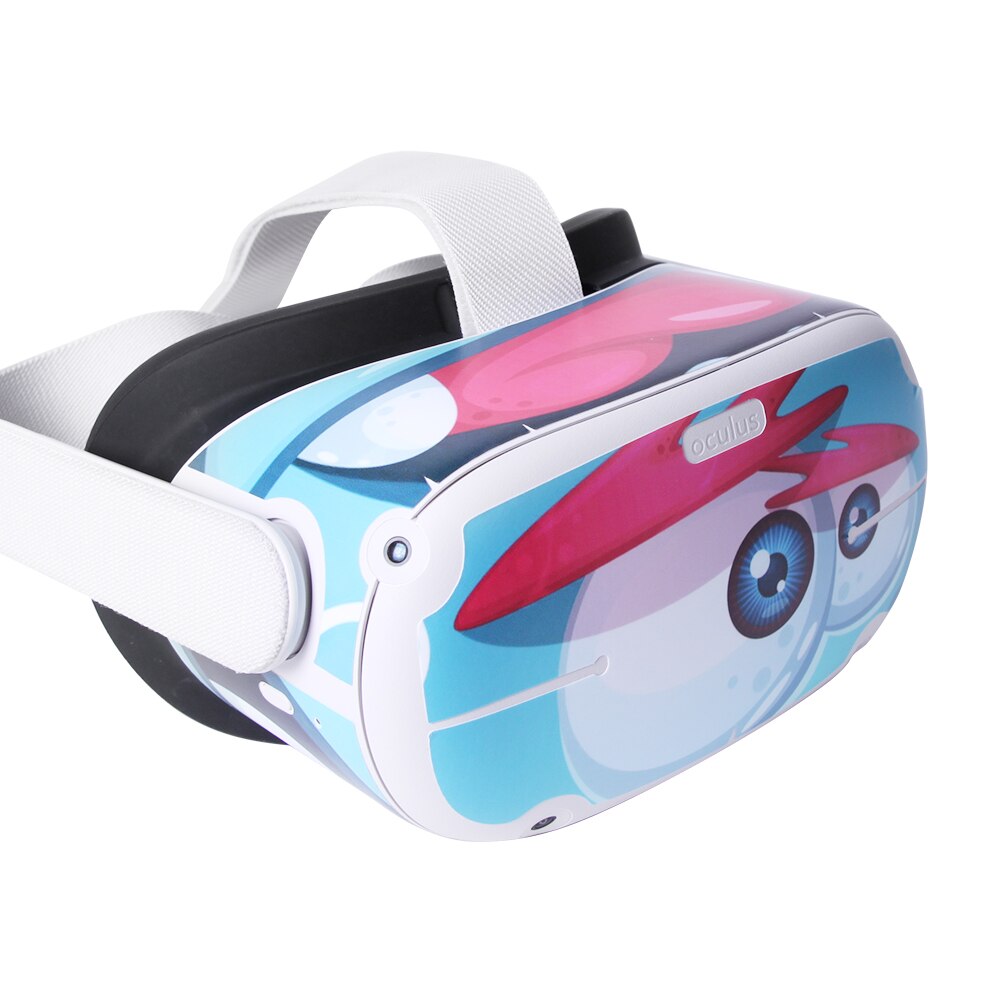 For Oculus Quest 2 VR 3D Glasses Controller PVC Sticker Virtual Reality Cartoon Decals Protective Skin Accessoreis Remove