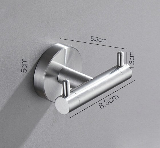304 Brushed Stainless Steel Single Robe Hook Wall Mounted Towel Hook Clothes Hook Bathroom Hardware: N style