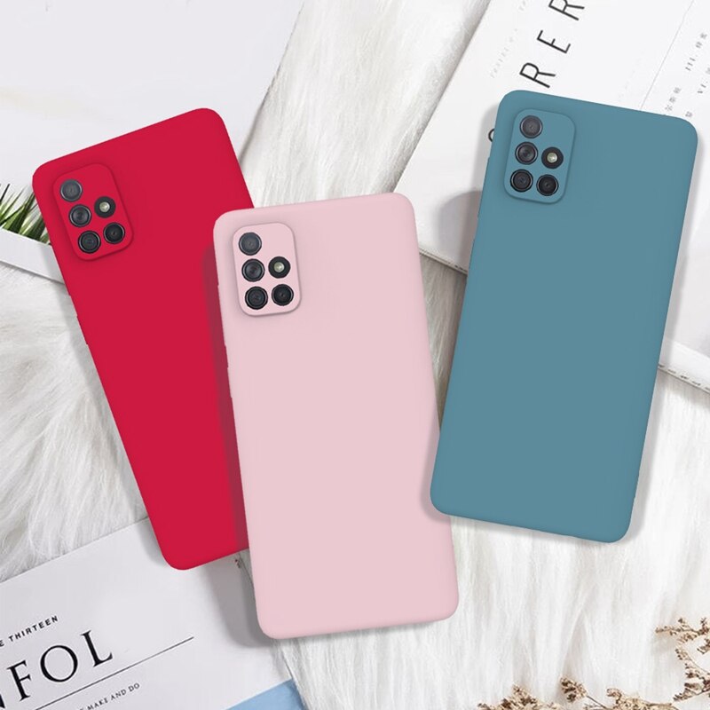 Rubber Silicone Case For Samsung Galaxy A71 SM-A715F Case Candy Color Soft TPU Back Cover For Samsung Galaxy A 71 A71 A715 Coque