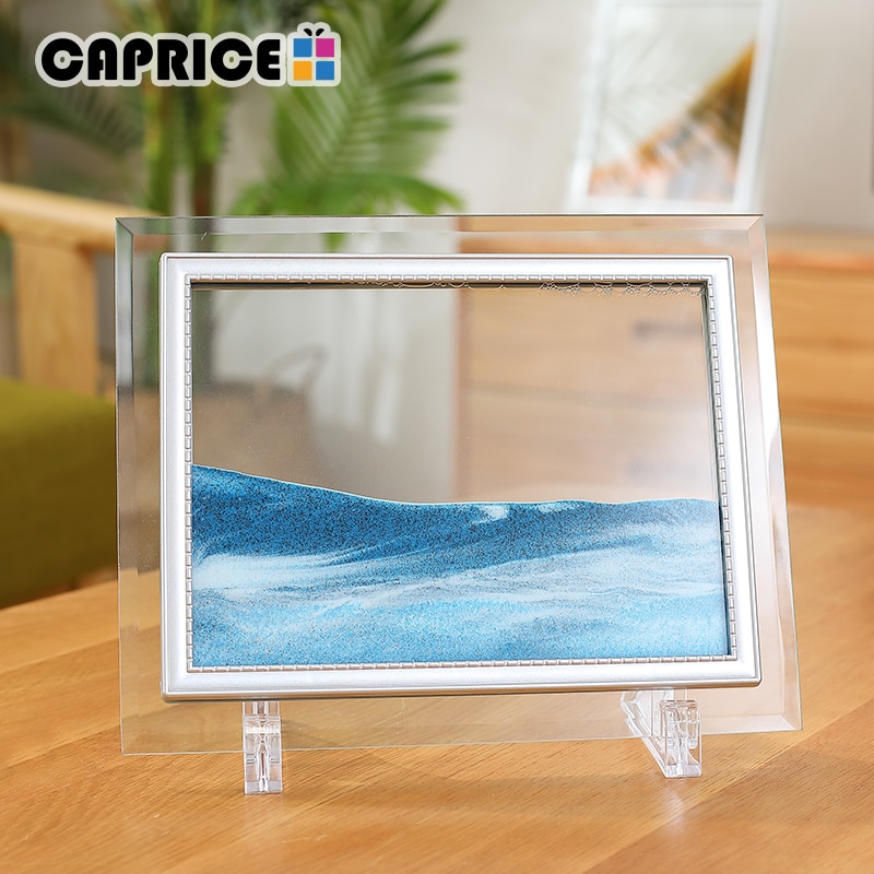 Liquid Sand Frame Landscape Picture Moving Glass Frame Changeable Painting Photo Ornaments Home Office Decor WMSLH