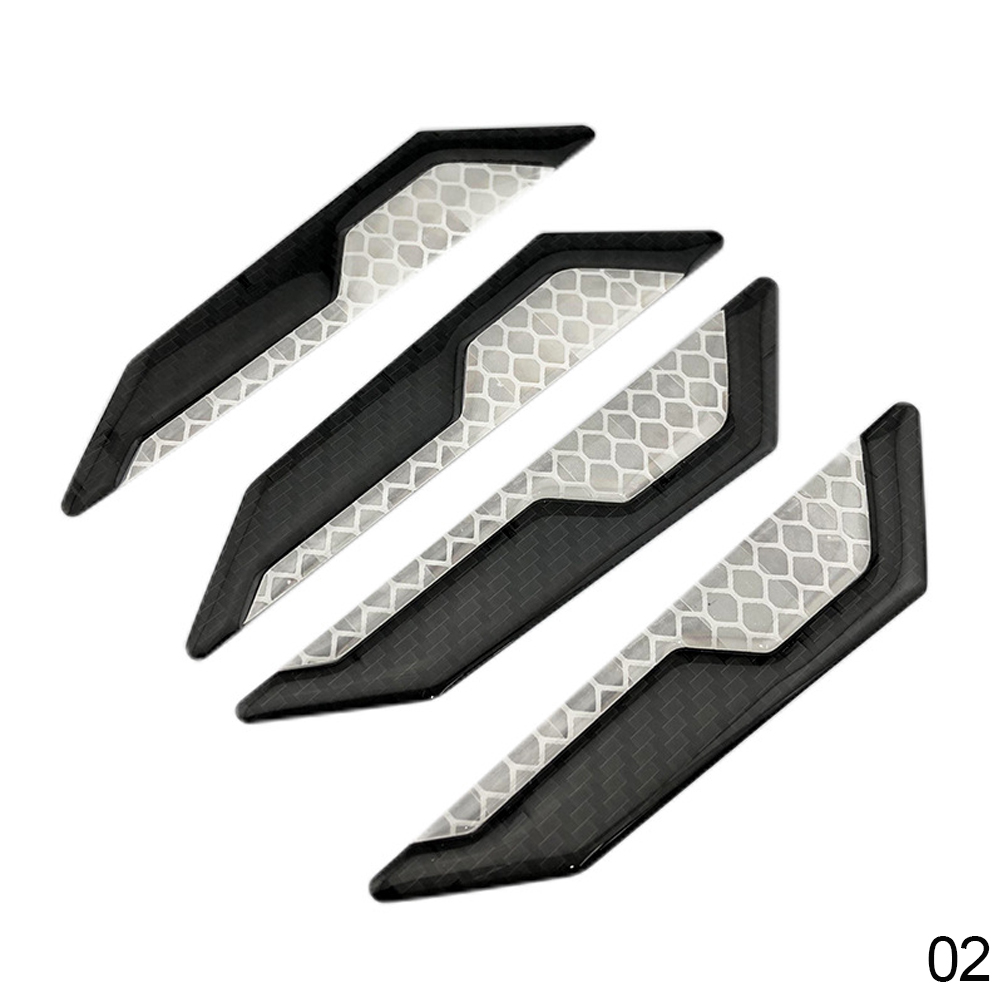 4 Uds. Pegatinas anticolisión para puerta de coche, pegatinas para el cuerpo, pegatinas de advertencia reflectantes, decorativas, resistentes a los arañazos, universales modificadas: Blanco