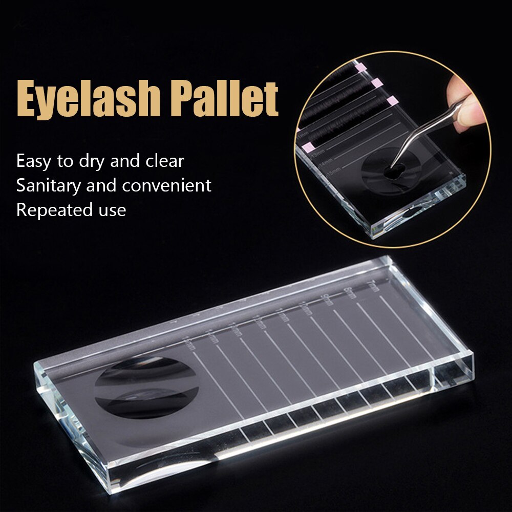 Wimpern Verlängerung Palette Kristall Glas U Gebogene/Gerade Stehen Falsche Wimpern Halfter transparent Kleber Tablett Schönheit machen-hoch-Werkzeug