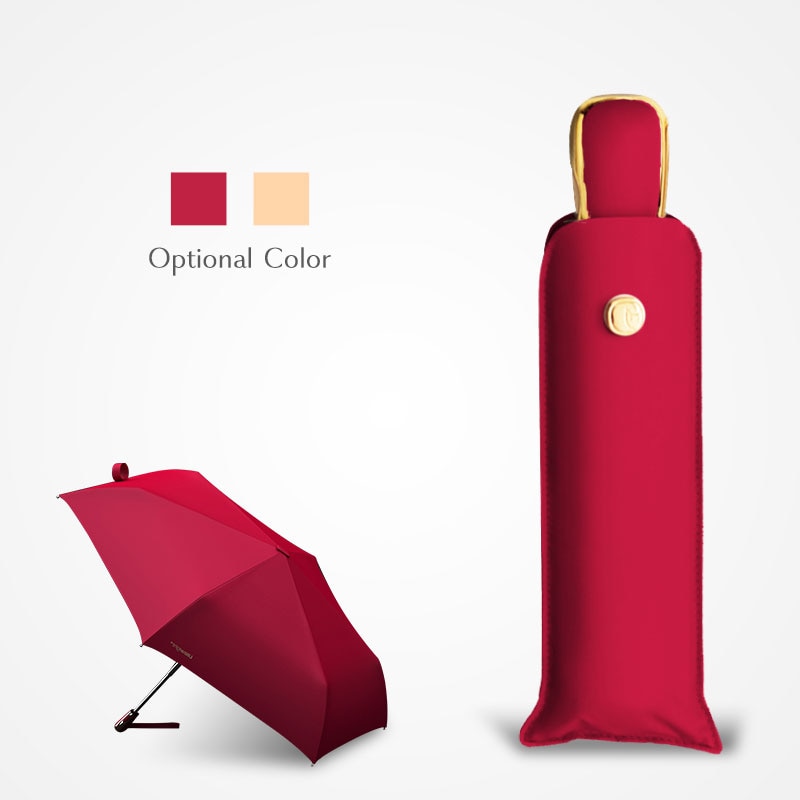 Olycat ultralet flad automatisk paraply regn kvinder anti uv parasol bærbar 3 foldning 6 ribben vindmodstand rejse paraplyer
