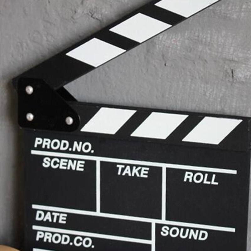 1 Pcs Director Video Scene Clapperboard Clapper Board Dry Erase Director TV Movie Clip Film Action Slate Clap Handmade Cut Prop