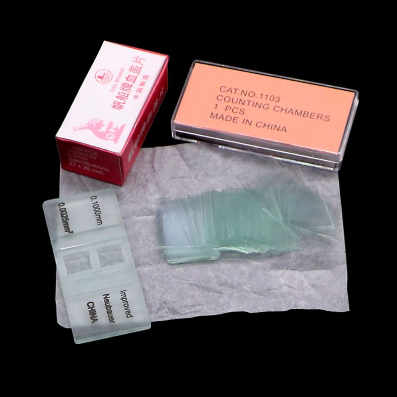 100pcs Glass Cover Slides Coverslips 22x26mm used with blood count plate Hemocytometer Cell Counting Panel NO.1103
