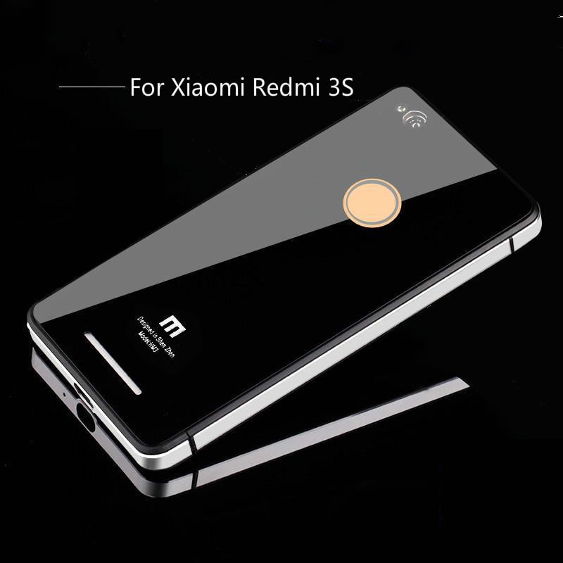 Voor Xiaomi Redmi 3 s Case, luxe Aluminium Metal Frame & Gehard Glas cover case voor Xiaomi Redmi 3 s telefoon
