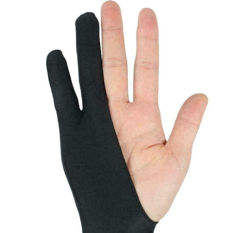 Black Glove With Two Fingers Anti-fouling Drawing Painting Graphics Tablet For Any Artist Drawing O2I5