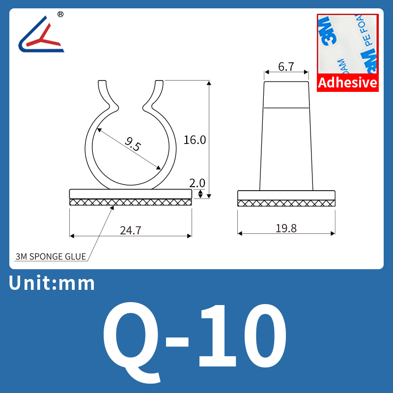 20/50/100 PCS, soporte de brida para cables tipo Q, organizadores de cables de plástico para cañas de pescar, gestión de cables de sujetadores sin taladro: 5x450mm / Naranja