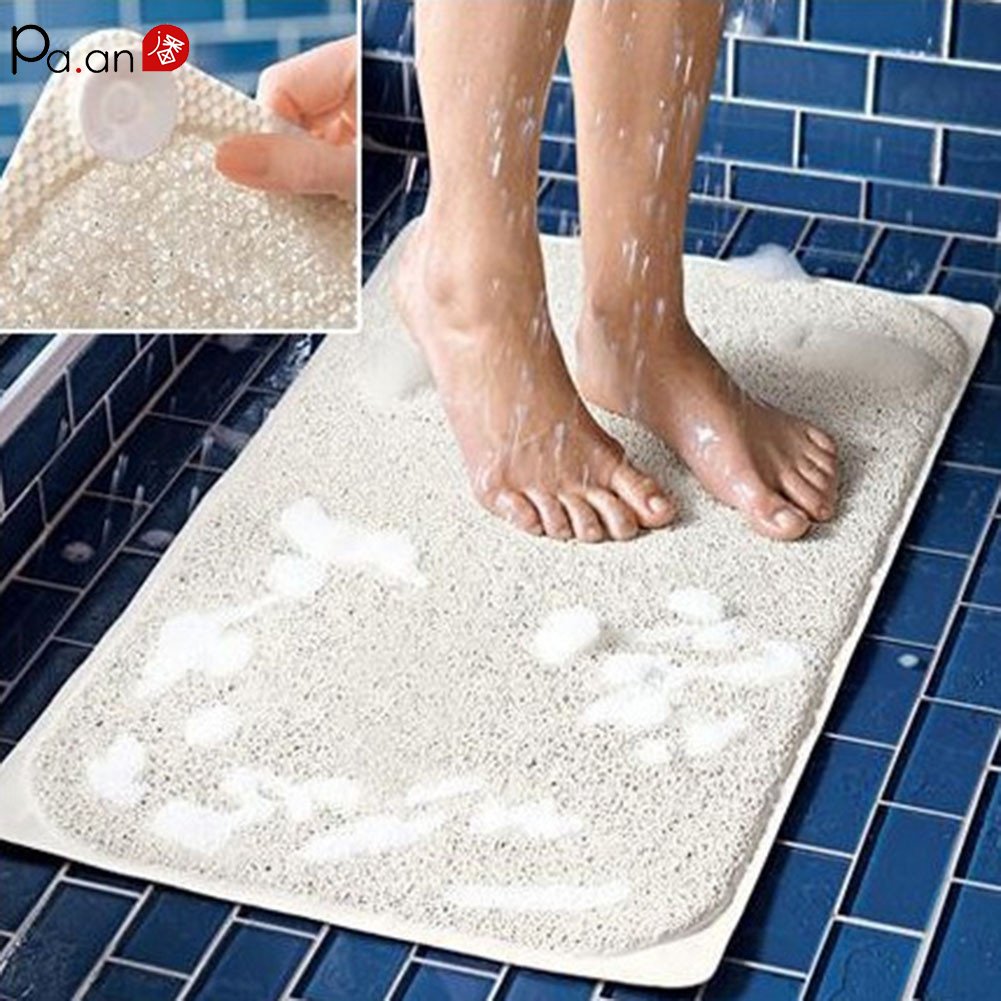 Loofah-alfombra de goma antideslizante para baño, tapete de goma con flujo de agua para baño con succión de Pvc para ducha, masaje de pies como Tv
