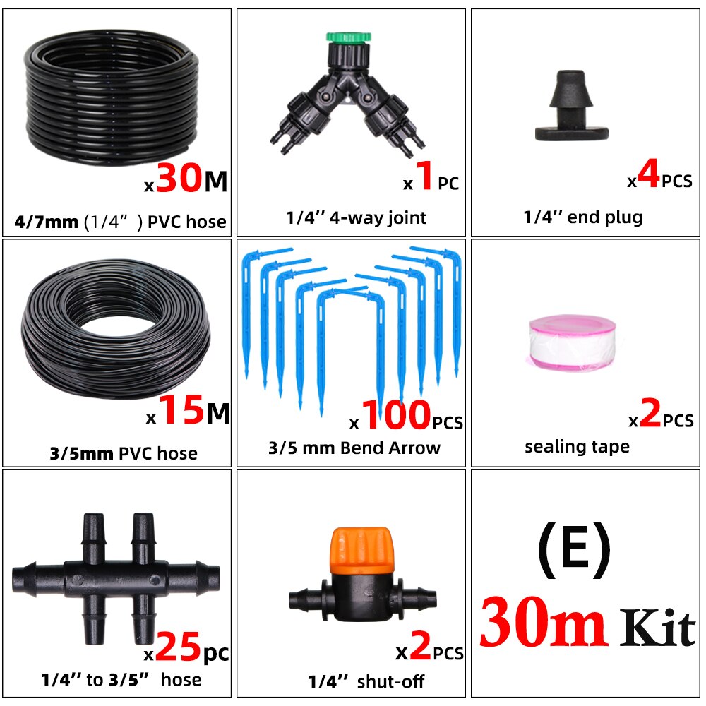Tuin Automatische Druppelsysteem Kit 4/7-3/5 Mm 4-Manier Automatische Druipen Pijl Connector Geschikt Voor Plant watering: E