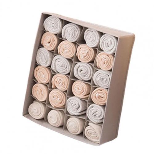 6/7/24 Grids Underwear Storage Drawer Organizer Non Woven Fabric Drawer Divider Box for Bra Socks Clothes Organizer Storage Box: Grey 24Cells