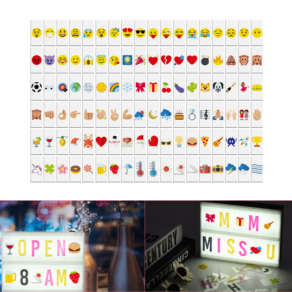102 Stuks Verwisselbare Letters Cijfers Symbolen Tekens Kaarten Gratis Combinatie Voor Diy Led Cinema Lichtbak Message Board