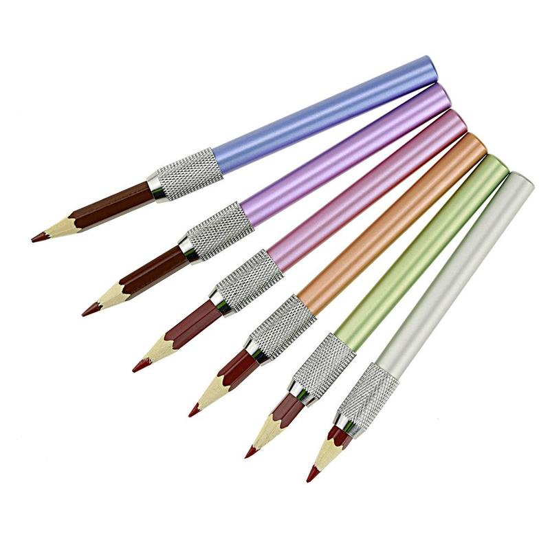1pc Metal Pencil Extender Pen Holder Extension Pencil Rod Extender Random Long Holder Metal Rod Color Color Detachable Z0A9