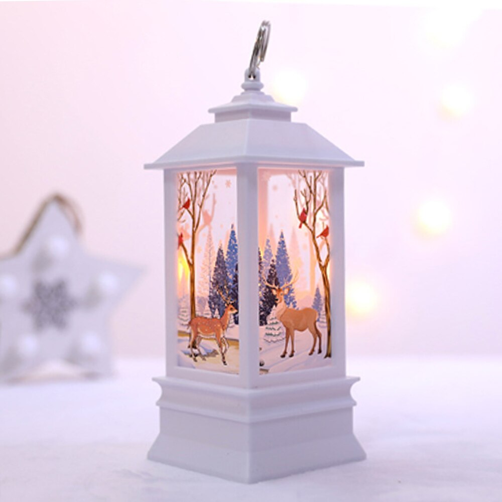 Juleflamme lys led lys elg/sne/julemand mønster bolig dekoration hængelampe: Stil 1