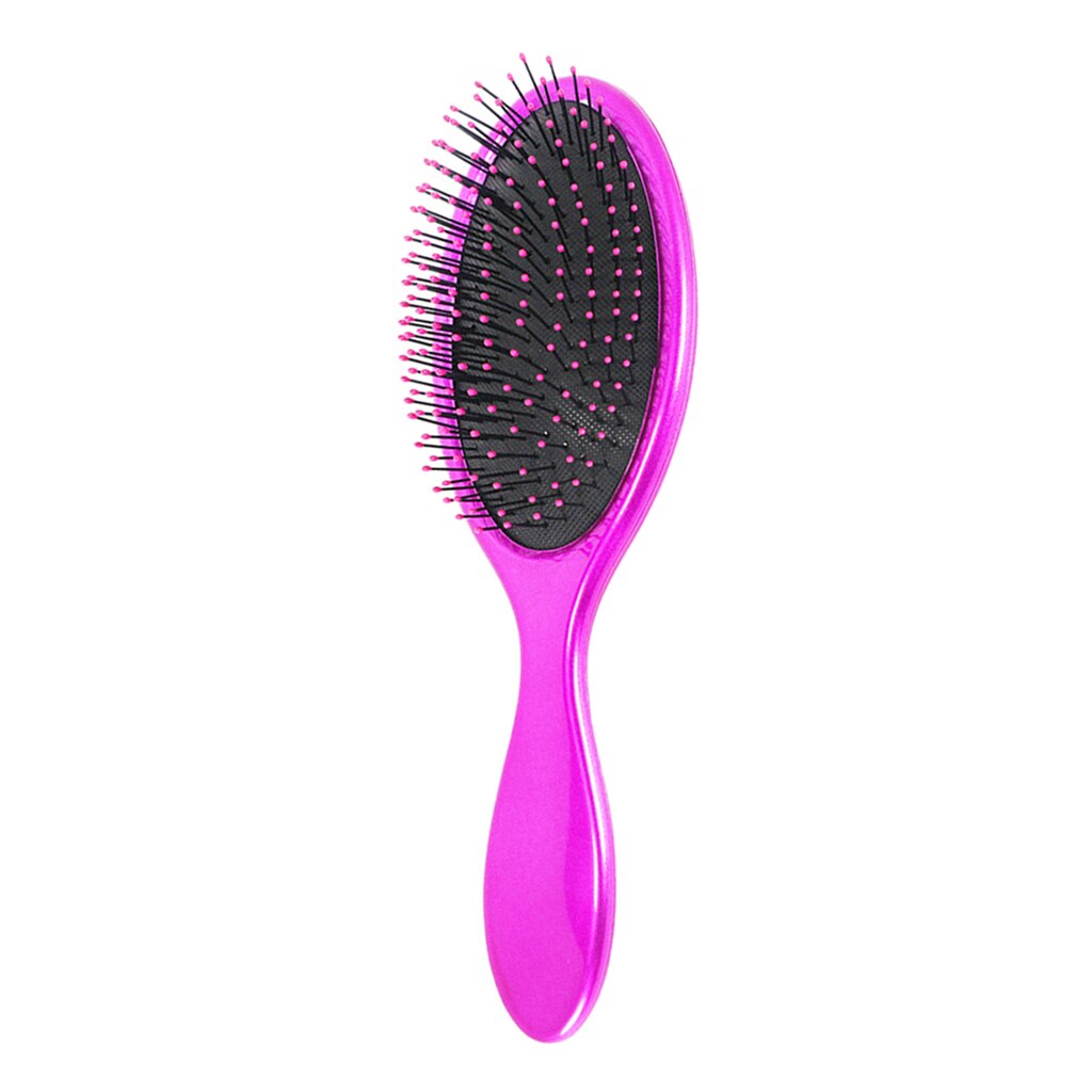 Cepillo acolchado antiestático para masaje del cuero cabelludo para mujer, cepillo alisador para desenredar: Rose Red